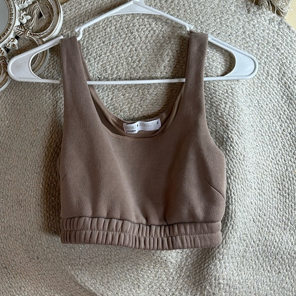 Other - Brown sweatshirt sport bra